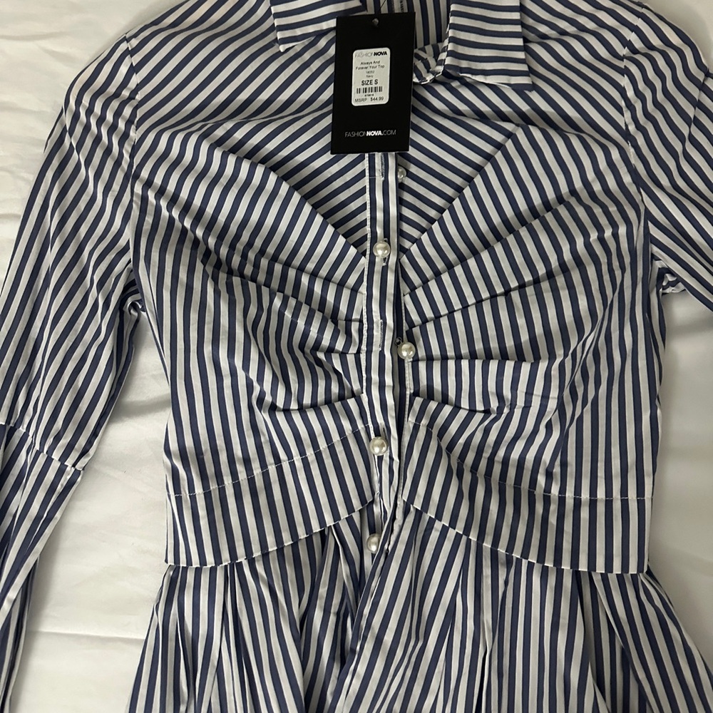 Striped Button-Up Dress Shirt
